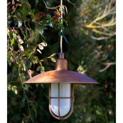 GRECALE SOSPENSIONE DA ESTERNO IN OTTONE IN 3 MISURE IP65 MADE IN ITALY 3 COLORI LAMPADINA E27 CRISTALENSI TUSCANY - Cristalensi
