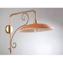 ANTICO TOSCANO PIATTO TERRACOTTA DIAMETRO 40 CM MONTATURA OTTONE NATURALE CRISTALENSI OTTONE - Cristalensi Shop Online 2