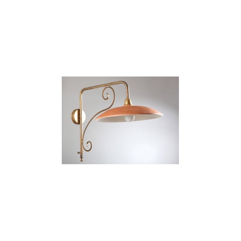 ANTICO TOSCANO PIATTO TERRACOTTA DIAMETRO 40 CM MONTATURA OTTONE NATURALE CRISTALENSI OTTONE - Cristalensi Shop Online