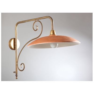 ANTICO TOSCANO PIATTO TERRACOTTA DIAMETRO 40 CM MONTATURA OTTONE NATURALE CRISTALENSI OTTONE - Cristalensi Shop Online