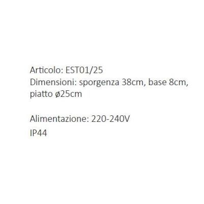 PALAGIO APPLIQUE DA ESTERNO IP44 2 MISURE IN OTTONE 3 FINITURE COLORE MADE IN ITALY LAMPADINA E27 CRISTALENSI TUSCANY - Cristale