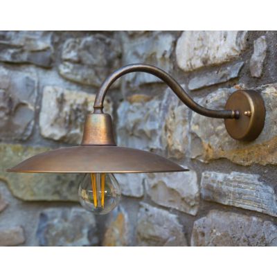 PALAGIO APPLIQUE DA ESTERNO IP44 2 MISURE IN OTTONE 3 FINITURE COLORE MADE IN ITALY LAMPADINA E27 CRISTALENSI TUSCANY - Cristale