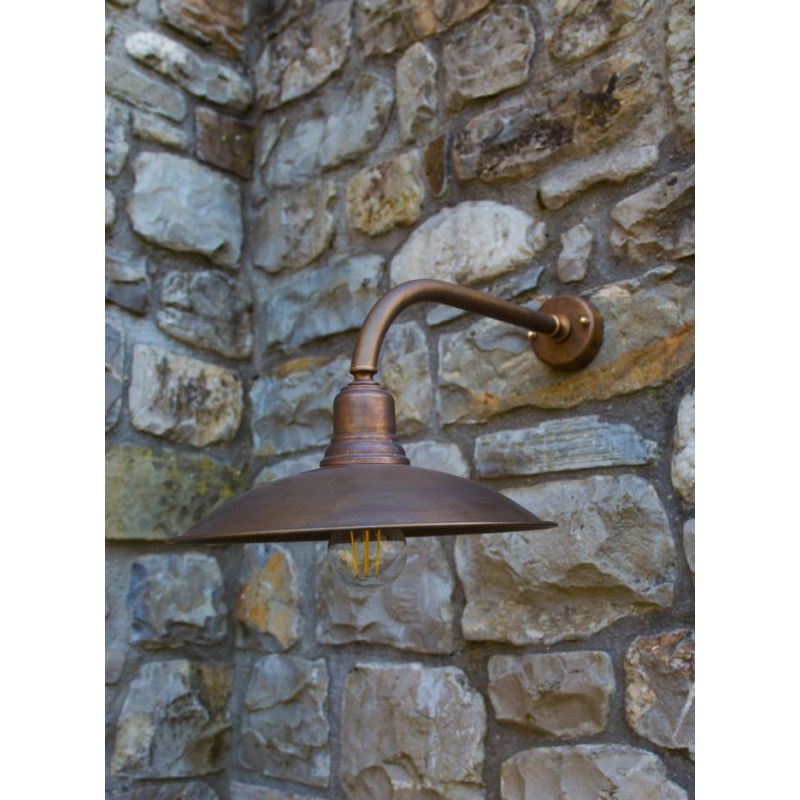 PALAGIO LAMPADA DA ESTERNO IP44 2 MISURE IN OTTONE 3 FINITURE COLORE MADE IN ITALY LAMPADINA E27 CRISTALENSI TUSCANY - Cristalen