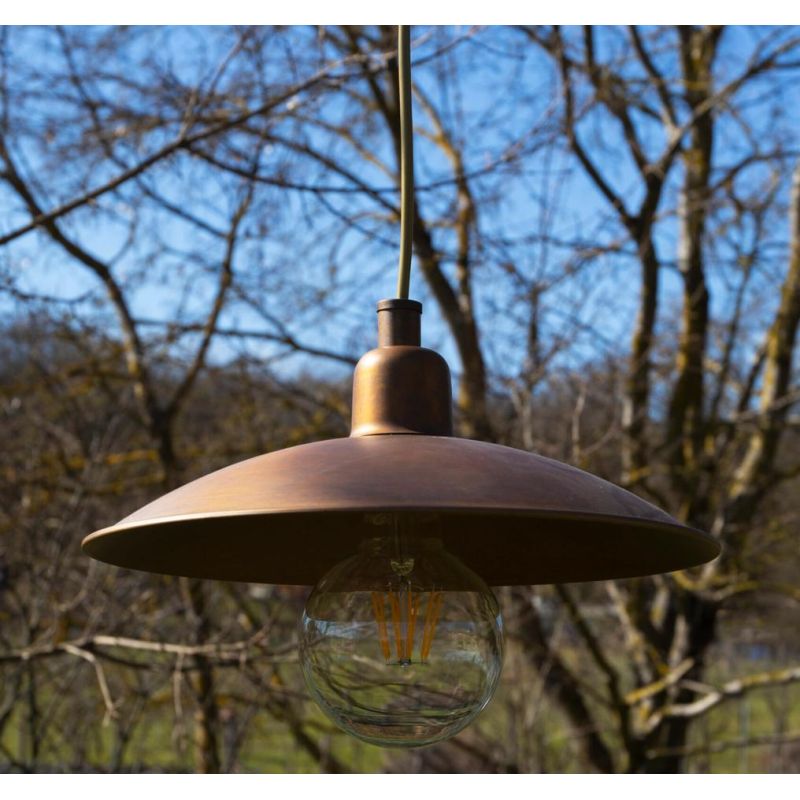PALAGIO SOSPENSIONE DA ESTERNO IP44 4 MISURE IN OTTONE 3 FINITURE COLORE MADE IN ITALY LAMPADINA E27 CRISTALENSI TUSCANY - Crist
