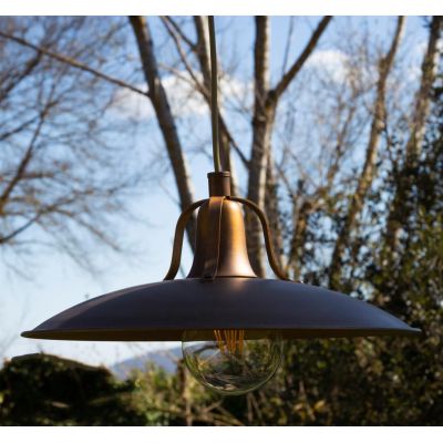 PALAGIO SOSPENSIONE CON GABBIA IP44 4 MISURE IN OTTONE 3 FINITURE COLORE MADE IN ITALY LAMPADINA E27 CRISTALENSI TUSCANY - Crist