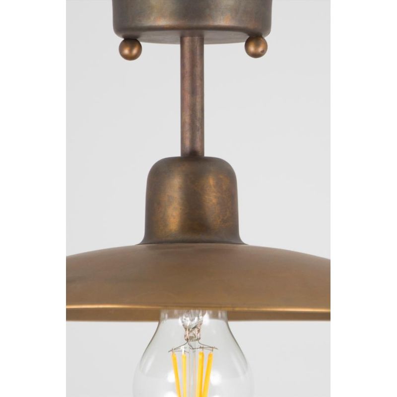 PALAGIO PLAFONIERA DA ESTERNO IP44 4 MISURE IN OTTONE 3 FINITURE COLORE MADE IN ITALY LAMPADINA E27 CRISTALENSI TUSCANY - Crista