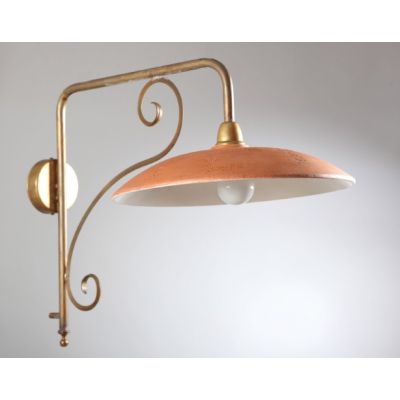 ANTICO TOSCANO PIATTO TERRACOTTA DIAMETRO 40 CM MONTATURA OTTONE NATURALE CRISTALENSI OTTONE - Cristalensi Shop Online