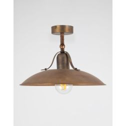 PALAGIO PLAFONIERA CON GABBIA IP44 4 MISURE IN OTTONE 3 FINITURE COLORE MADE IN ITALY LAMPADINA E27 CRISTALENSI TUSCANY - Crista