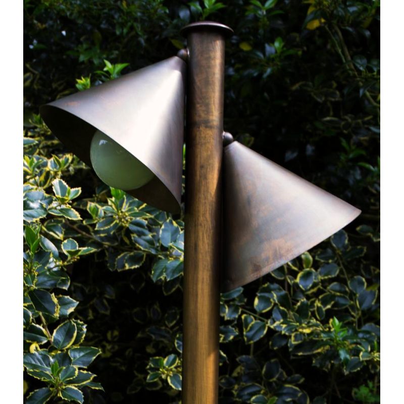 PUNTA ALA LAMPIONE DA GIARDINO 2 LUCI IP44 2 MISURE IN OTTONE 3 FINITURE COLORE MADE IN ITALY LAMPADINA E27 CRISTALENSI TUSCANY