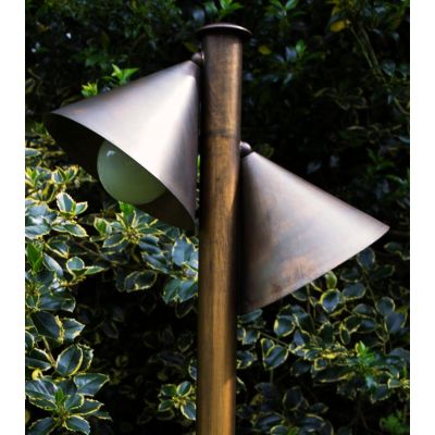 PUNTA ALA LAMPIONE DA GIARDINO 2 LUCI IP44 2 MISURE IN OTTONE 3 FINITURE COLORE MADE IN ITALY LAMPADINA E27 CRISTALENSI TUSCANY