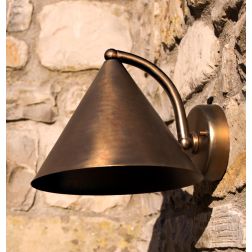 PUNTA ALA APPLIQUE A CONO IP44 IN OTTONE 3 FINITURE COLORE MADE IN ITALY LAMPADINA E27 CRISTALENSI TUSCANY - Cristalensi Shop On