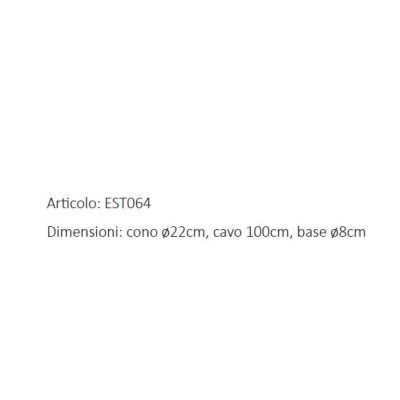 PUNTA ALA SOSPENSIONE CONICA D22 CM IP44 IN OTTONE 3 FINITURE COLORE MADE IN ITALY LAMPADINA E27 CRISTALENSI TUSCANY - Cristalen