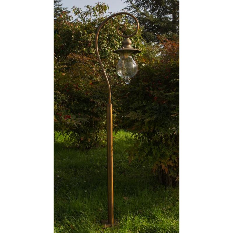 CORTONA LAMPIONE AD UNA LUCE IN OTTONE 3 FINITURE COLORE IP44 DIFFUSORE IN VETRO MADE IN ITALY CRISTALENSI TUSCANY - Cristalensi