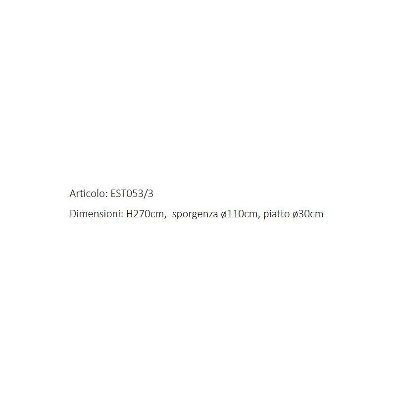 CORTONA LAMPIONE A 3 LUCI H270 CM IN OTTONE 3 FINITURE COLORE IP44 DIFFUSORE IN VETRO MADE IN ITALY CRISTALENSI TUSCANY - Crista