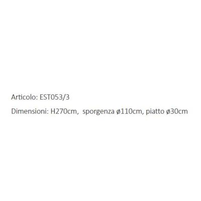 CORTONA LAMPIONE A 3 LUCI H270 CM IN OTTONE 3 FINITURE COLORE IP44 DIFFUSORE IN VETRO MADE IN ITALY CRISTALENSI TUSCANY - Crista