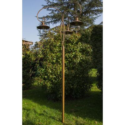CORTONA LAMPIONE A 3 LUCI H270 CM IN OTTONE 3 FINITURE COLORE IP44 DIFFUSORE IN VETRO MADE IN ITALY CRISTALENSI TUSCANY - Crista