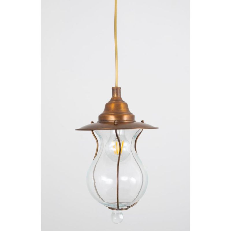 CORTONA SOSPENSIONE DA ESTERNI IN OTTONE 3 FINITURE COLORE IP44 DIFFUSORE IN VETRO MADE IN ITALY CRISTALENSI TUSCANY - Cristalen