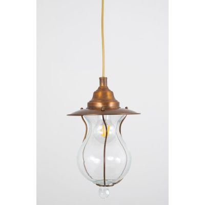 CORTONA SOSPENSIONE DA ESTERNI IN OTTONE 3 FINITURE COLORE IP44 DIFFUSORE IN VETRO MADE IN ITALY CRISTALENSI TUSCANY - Cristalen