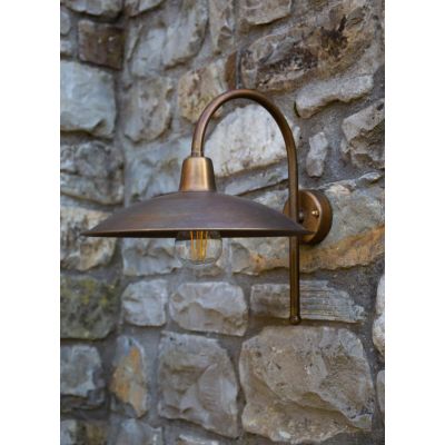 FIESOLE LAMPADA DA PARETE 2 MISURE IN OTTONE 3 FINITURE COLORE IP44 DA ESTERNO MADE IN ITALY CRISTALENSI TUSCANY - Cristalensi S