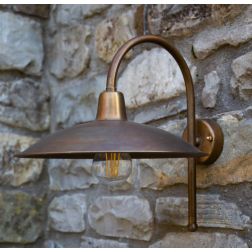 FIESOLE LAMPADA DA PARETE 2 MISURE IN OTTONE 3 FINITURE COLORE IP44 DA ESTERNO MADE IN ITALY CRISTALENSI TUSCANY - Cristalensi S