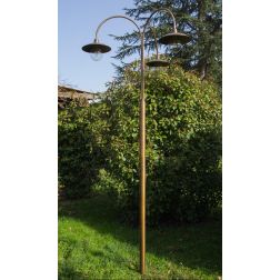 FIESOLE LAMPIONE DA GIARDINO A 3 LUCI H260 CM IN OTTONE 3 FINITURE COLORE IP44 MADE IN ITALY CRISTALENSI TUSCANY - Cristalensi S
