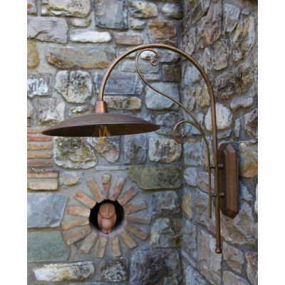 FIRENZE LAMPADA DA PARETE 2 MISURE IN OTTONE 3 FINITURE COLORE IP44 DA ESTERNO MADE IN ITALY CRISTALENSI TUSCANY - Cristalensi S