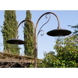 FIRENZE LAMPIONE DA GIARDINO A 2 LUCI H260 CM IN OTTONE 3 FINITURE COLORE IP44 MADE IN ITALY CRISTALENSI TUSCANY - Cristalensi S 2