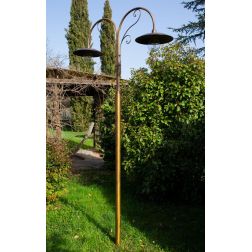 FIRENZE LAMPIONE DA GIARDINO A 2 LUCI H260 CM IN OTTONE 3 FINITURE COLORE IP44 MADE IN ITALY CRISTALENSI TUSCANY - Cristalensi S