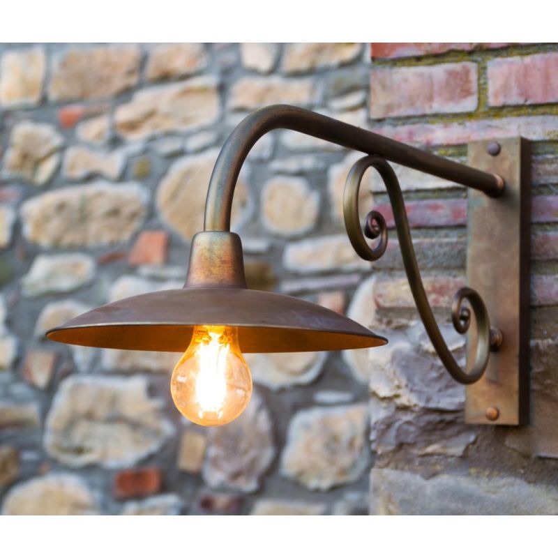 BUCINE APPLIQUE CON BRACCIO LUNGHEZZA CM 58 IN OTTONE 3 FINITURE COLORE IP44 MADE IN ITALY CRISTALENSI TUSCANY - Cristalensi Sho