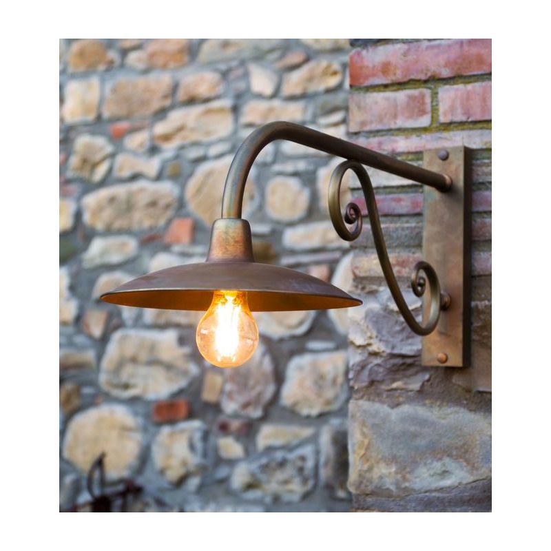 BUCINE APPLIQUE CON BRACCIO LUNGHEZZA CM 75 IN OTTONE 3 FINITURE COLORE IP44 MADE IN ITALY CRISTALENSI TUSCANY - Cristalensi Sho