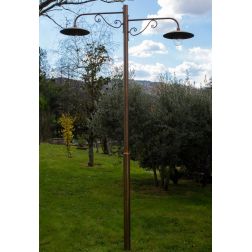 BUCINE LAMPIONE DA GIARDINO A 2 LUCI H300 CM IN OTTONE 3 FINITURE COLORE IP44 MADE IN ITALY CRISTALENSI TUSCANY - Cristalensi Sh