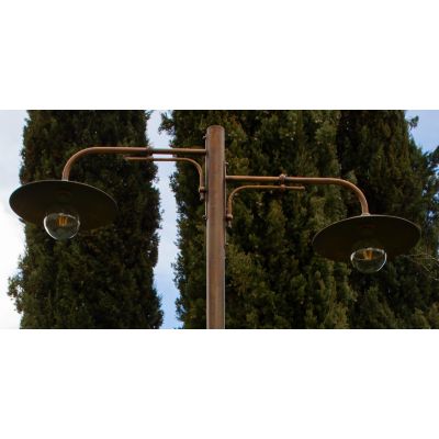 LEVANE LAMPIONE DA GIARDINO A 2 LUCI H300 CM IN OTTONE 3 FINITURE COLORE IP44 MADE IN ITALY CRISTALENSI TUSCANY - Cristalensi Sh