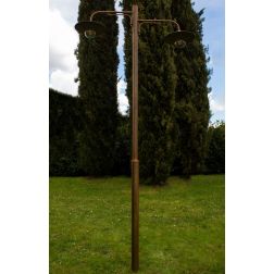LEVANE LAMPIONE DA GIARDINO A 2 LUCI H300 CM IN OTTONE 3 FINITURE COLORE IP44 MADE IN ITALY CRISTALENSI TUSCANY - Cristalensi Sh