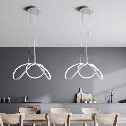 DIZZY SOSPENSIONE MODERNA 3 MISURE LED INTEGRATO DIMMERABILE METALLO COLORE BIANCO PROMOINGROSS - Cristalensi Shop Online