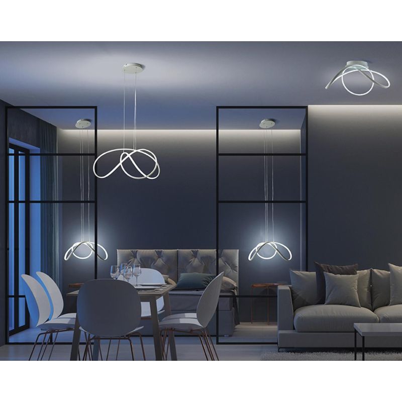 DIZZY SOSPENSIONE MODERNA 3 MISURE LED INTEGRATO DIMMERABILE METALLO COLORE BIANCO PROMOINGROSS - Cristalensi Shop Online