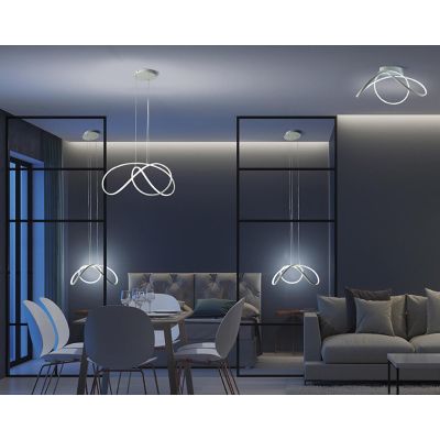 DIZZY SOSPENSIONE MODERNA 3 MISURE LED INTEGRATO DIMMERABILE METALLO COLORE BIANCO PROMOINGROSS - Cristalensi Shop Online