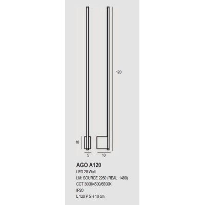 AGO APPLIQUE LINEARE MODERNA BIANCA 3 MISURE LED INTEGRATO LUCE INDIRETTA CCT 3000-4500-6500K PROMOINGROSS - Cristalensi Shop On