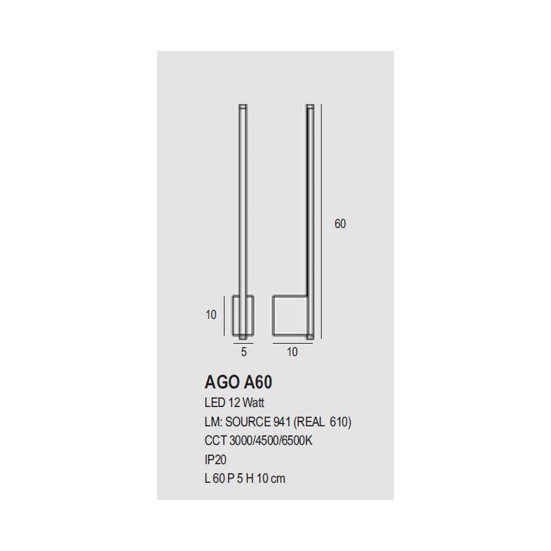 AGO APPLIQUE LINEARE MODERNA BIANCA 3 MISURE LED INTEGRATO LUCE INDIRETTA CCT 3000-4500-6500K PROMOINGROSS - Cristalensi Shop On