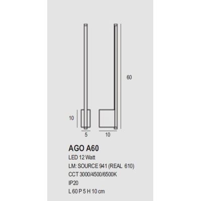AGO APPLIQUE LINEARE MODERNA BIANCA 3 MISURE LED INTEGRATO LUCE INDIRETTA CCT 3000-4500-6500K PROMOINGROSS - Cristalensi Shop On