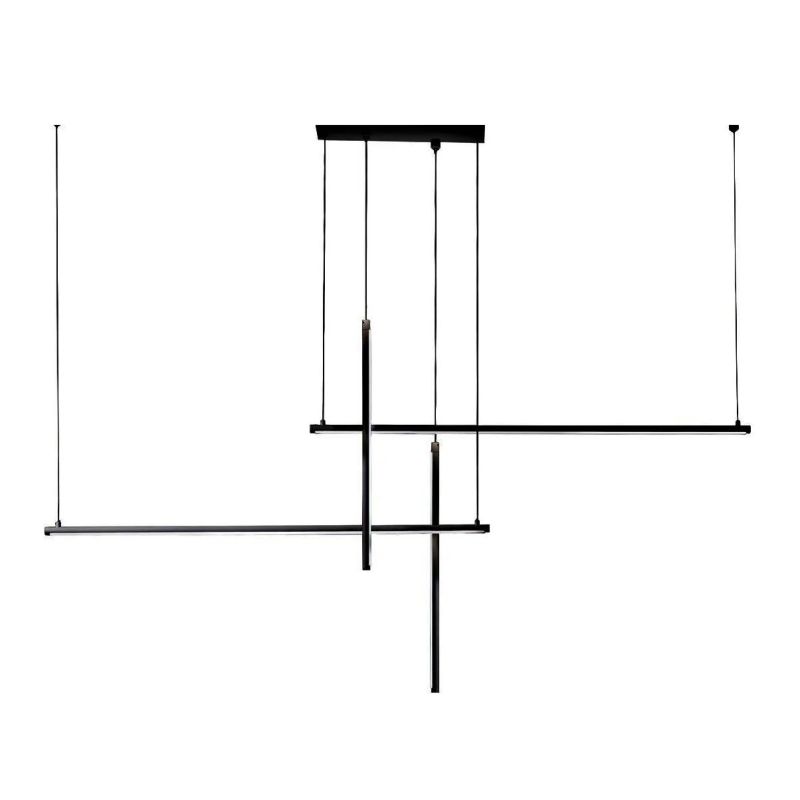 NOOD SOSPENSIONE MODERNA BIANCA O NERA LED 60W LUCE DIMMERABILE E DINAMICA LARGHEZZA CM 145 PROMOINGROSS - Cristalensi Shop Onli