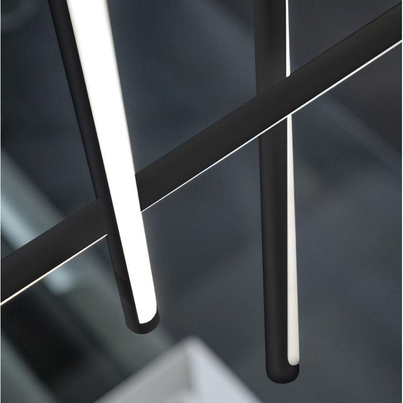 NOOD SOSPENSIONE MODERNA BIANCA O NERA LED 60W LUCE DIMMERABILE E DINAMICA LARGHEZZA CM 145 PROMOINGROSS - Cristalensi Shop Onli