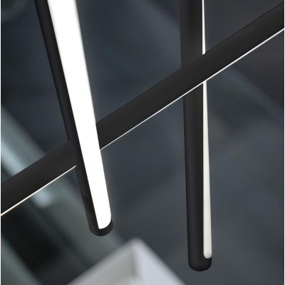 NOOD SOSPENSIONE MODERNA BIANCA O NERA LED 60W LUCE DIMMERABILE E DINAMICA LARGHEZZA CM 145 PROMOINGROSS - Cristalensi Shop Onli