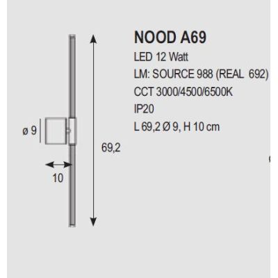 NOOD APPLIQUE ORIENTABILE BIANCA 3 MISURE CON LED INTEGRATO LUCE 3000-4500-6500K PROMOINGROSS - Cristalensi Shop Online