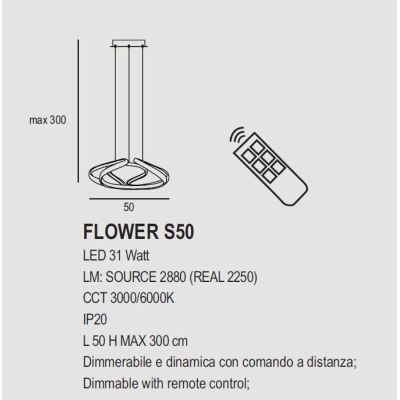 FLOWER SOSPENSIONE FLOREALE DIMMERABILE E DINAMICA 4 MISURE LED INTEGRATO METALLO BIANCO MODERNA PROMOINGROSS - Cristalensi Shop