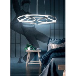 FLOWER SOSPENSIONE FLOREALE DIMMERABILE E DINAMICA 4 MISURE LED INTEGRATO METALLO BIANCO MODERNA PROMOINGROSS - Cristalensi Shop 2