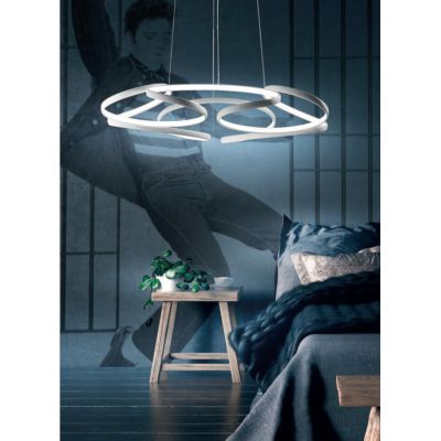 FLOWER SOSPENSIONE FLOREALE DIMMERABILE E DINAMICA 4 MISURE LED INTEGRATO METALLO BIANCO MODERNA PROMOINGROSS - Cristalensi Shop