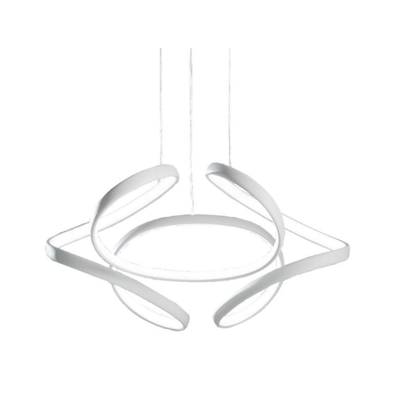 FLOWER SOSPENSIONE FLOREALE DIMMERABILE E DINAMICA 4 MISURE LED INTEGRATO METALLO BIANCO MODERNA PROMOINGROSS - Cristalensi Shop
