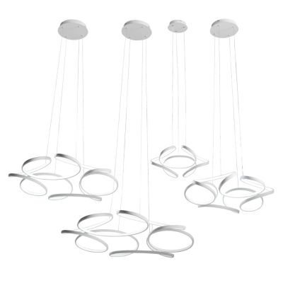 FLOWER SOSPENSIONE FLOREALE DIMMERABILE E DINAMICA 4 MISURE LED INTEGRATO METALLO BIANCO MODERNA PROMOINGROSS - Cristalensi Shop