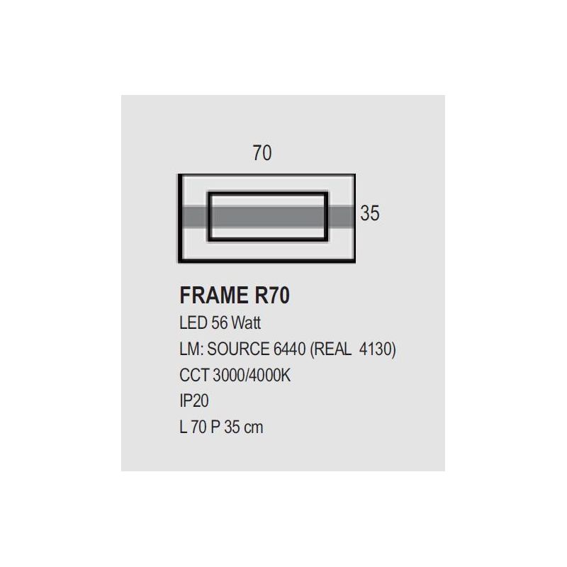 FRAME PLAFONIERA MODERNA RETTANGOLARE 2 MISURE LED INTEGRATO LUCE 3000-4000K DIMMERABILE BIANCA PROMOINGROSS - Cristalensi Shop