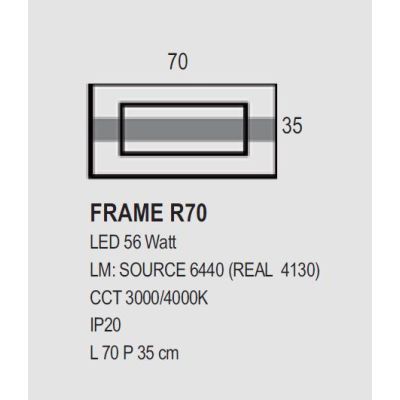 FRAME PLAFONIERA MODERNA RETTANGOLARE 2 MISURE LED INTEGRATO LUCE 3000-4000K DIMMERABILE BIANCA PROMOINGROSS - Cristalensi Shop